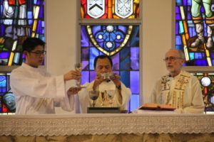 JCAP President Fr Antonio Moreno presided Mass at St Aloysius College on Australia Day.