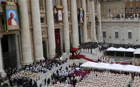 Pope Francis makes saints of Popes John XXIII and John Paul II
