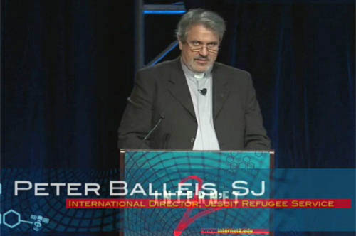 Jesuit Refugee Service International Director Peter Balleis addresses 800 technology innovators at the Internet2 Annual Meeting in Arlington, Va.