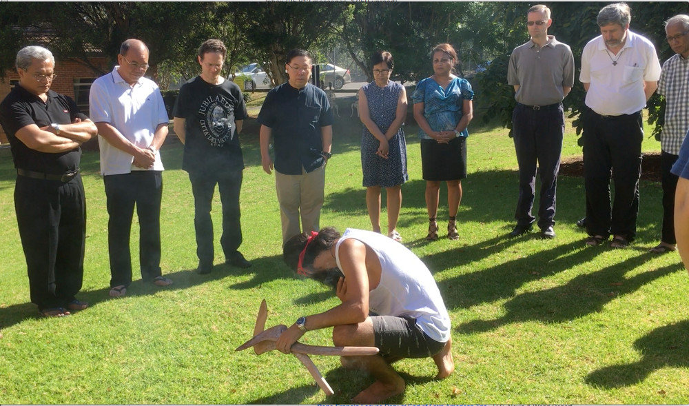 Kaleb Taylor conducted a smoking ceremony used for the healing of the spirit.