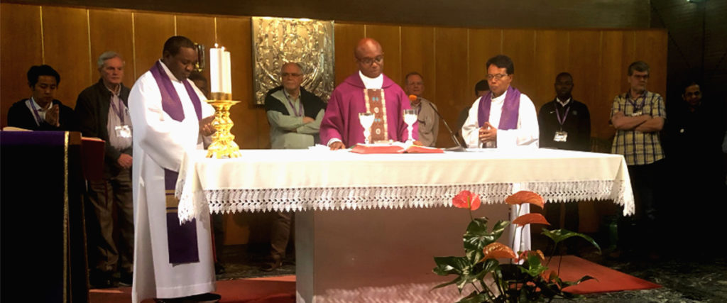 Fr Adrianus Suyadi SJ concelebrates Mass during the Ignatian leadership and discernment meeting in Rome