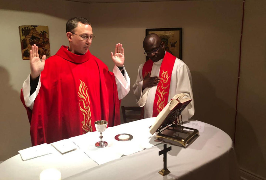 Fr Lodewicus Barnard SJ celebrating his first Mass