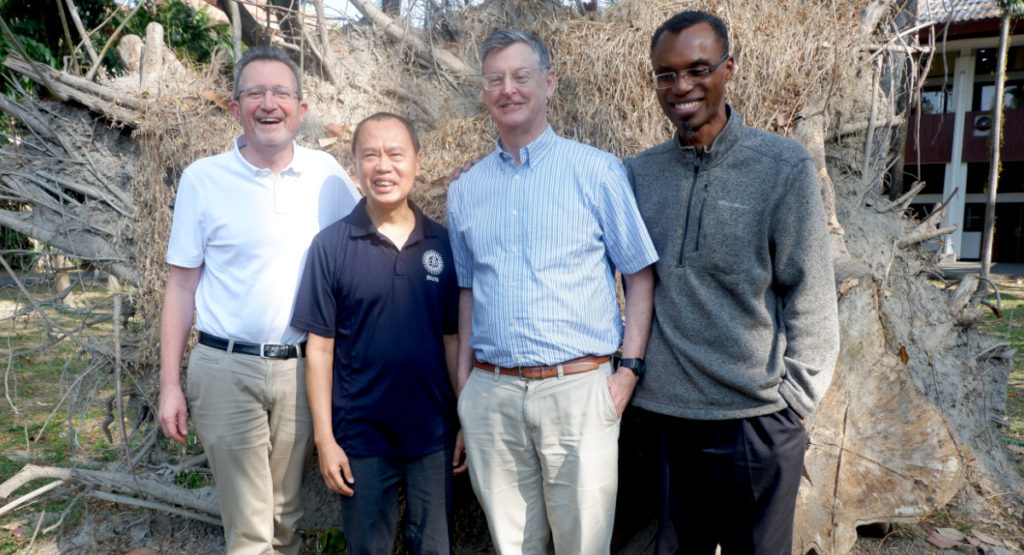 Conference Presidents Fr Franck Janin SJ from (Europe), Fr Tony Moreno SJ (Asia Pacific), Fr Brian Paulson SJ (Canada and the United States), and Fr Agbonkhianmeghe Orobator SJ (Africa and Madagascar)