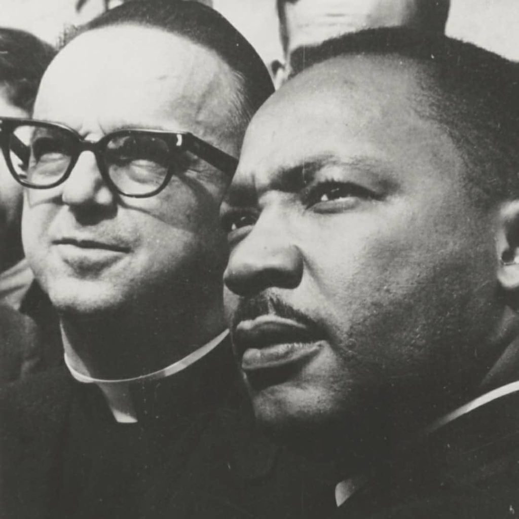 Victor Yanitelli神父 與馬丁·路德·金恩博士於Saint Peter's University,1965