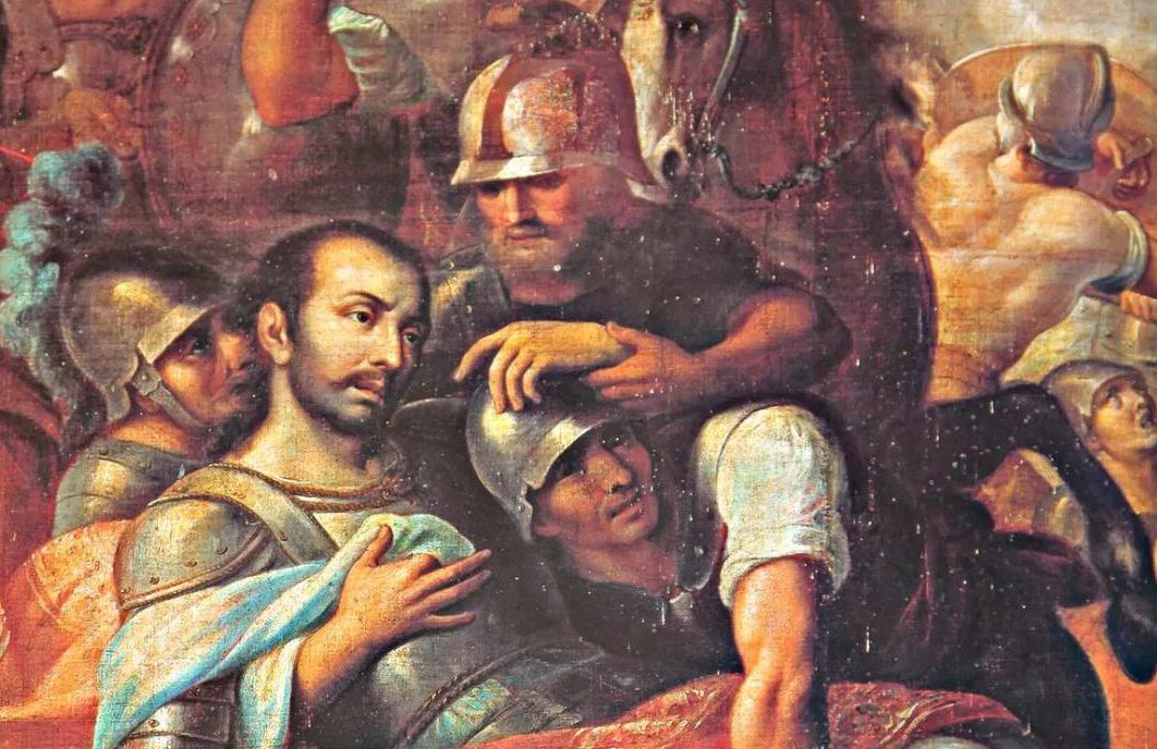 依納爵於邦布羅納戰役受傷返家 Wounded at Pamplona, Ignatius returns to Loyola
