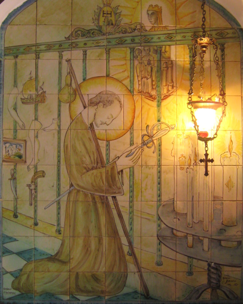 依納爵將寶劍獻給聖母 Ignatius laying his sword down before the Black Madonna
