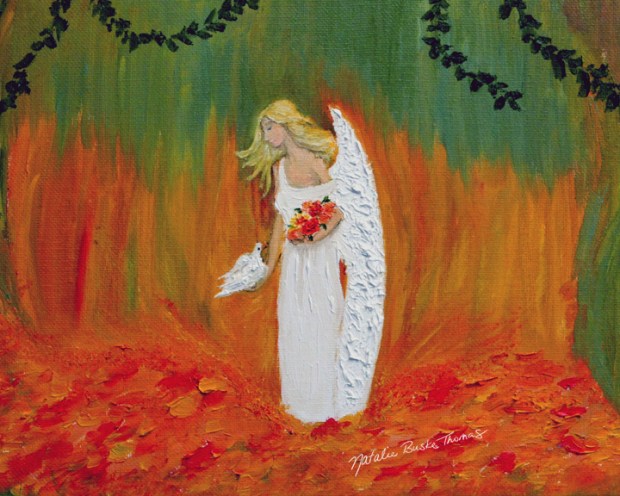 Autumn Angel oil painting by Natalie Buske Thomas