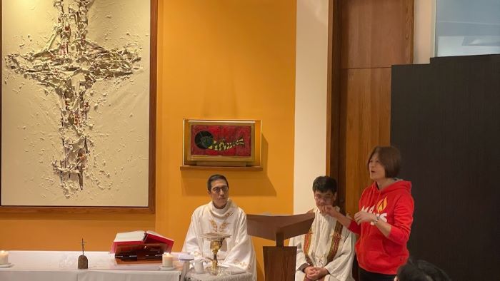 王世芊在 Magis 十週年紀念日彌撒上致詞