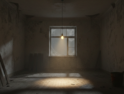 空屋裡有一盞小燈