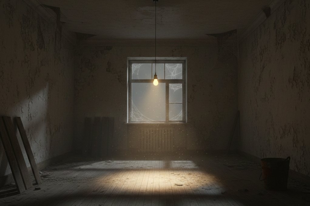 空屋裡有一盞小燈