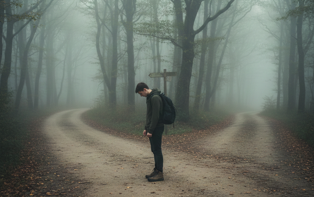 迷茫地站在分叉路口