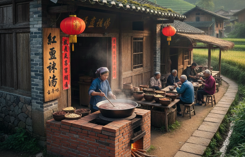 中國風紅豆甜湯小店